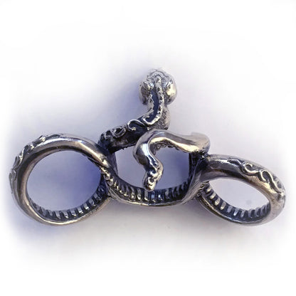 Snake Wrapping Fingers Sterling Silver Ring