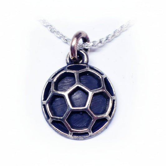 Soccer Ball Net Design Sterling Silver Pendant