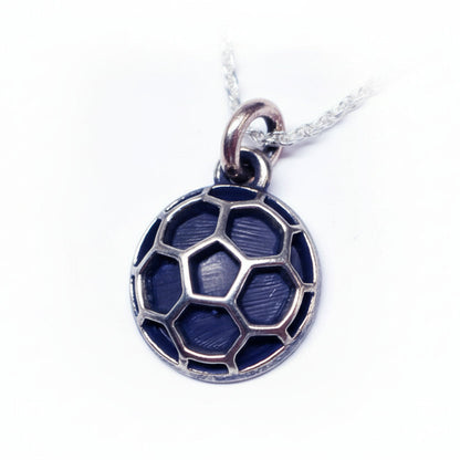 Soccer Ball Net Design Sterling Silver Pendant