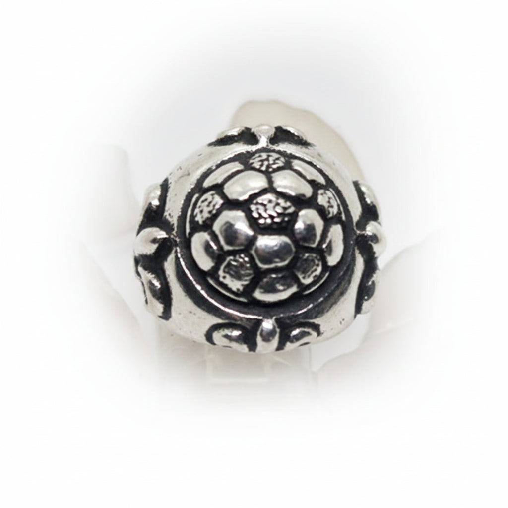 Football Soccer Ball ''Classica" Sterling Silver Ring