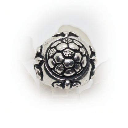 Football Soccer Ball ''Classica" Sterling Silver Ring