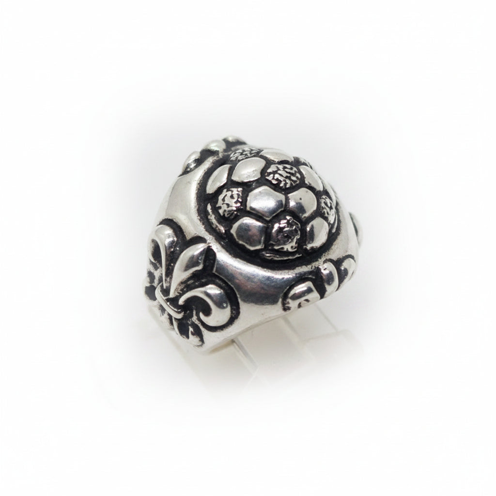 Football Soccer Ball ''Classica" Sterling Silver Ring