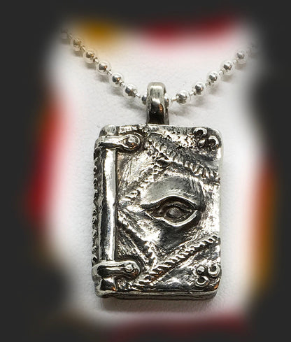 Halloween Spell Book Sterling Silver Pendant