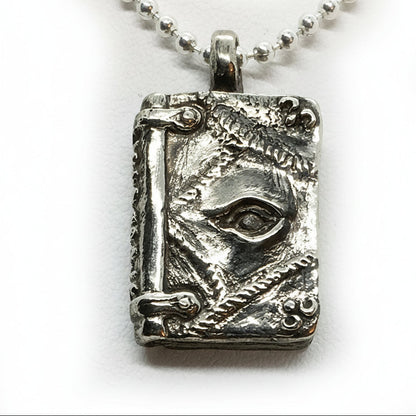 Halloween Spell Book Sterling Silver Pendant
