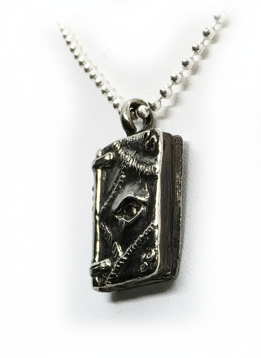 Halloween Spell Book Sterling Silver Pendant
