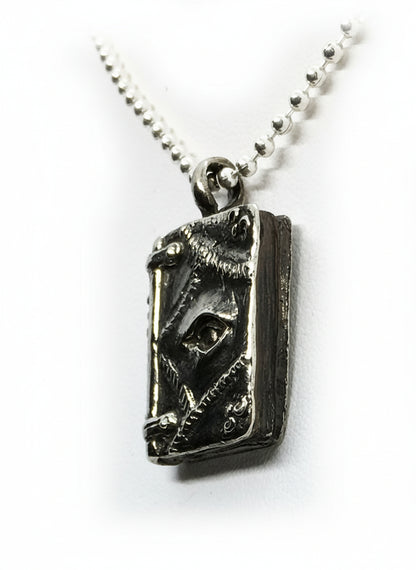 Halloween Spell Book Sterling Silver Pendant