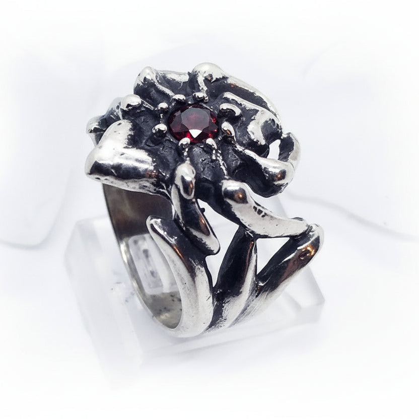 Spider Itsy-Bitsy Sterling Silver Ring Stone