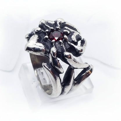 Spider Itsy-Bitsy Sterling Silver Ring Stone