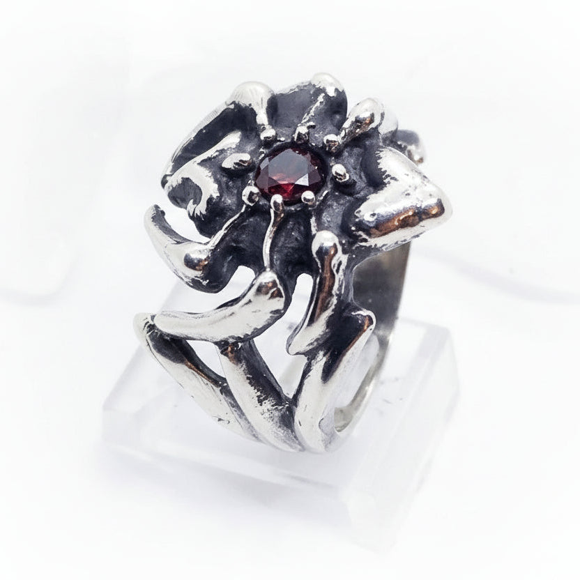 Spider Itsy-Bitsy Sterling Silver Ring Stone
