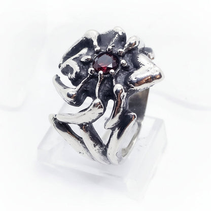 Spider Itsy-Bitsy Sterling Silver Ring Stone