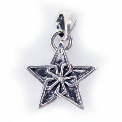 Star Sterling Silver Pendant with Ruby Stone
