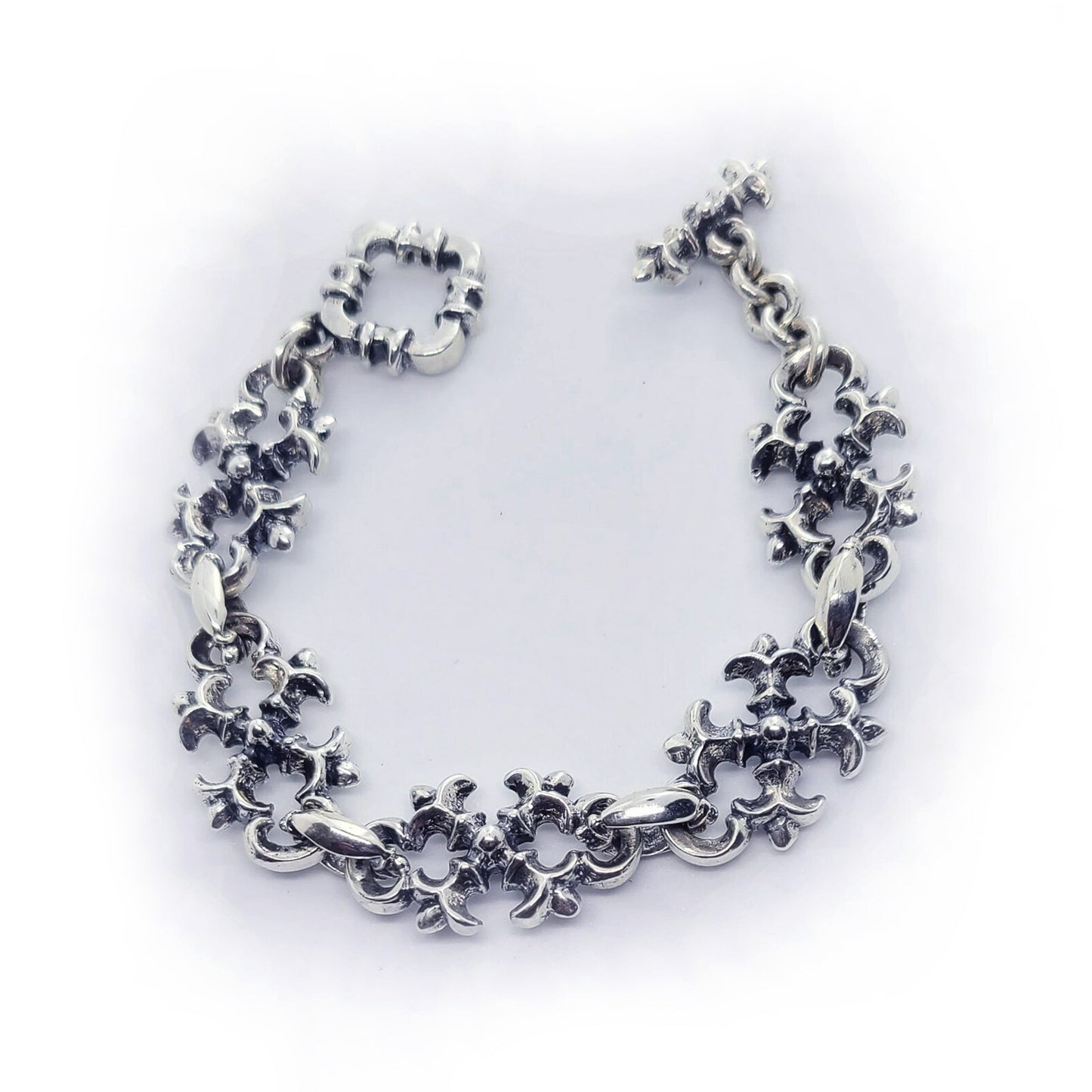 Sterling Silver Small Links Gothic Bracelet
