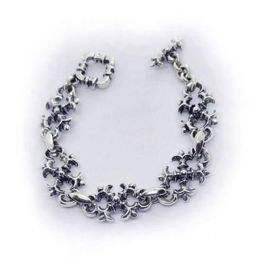 Sterling Silver Small Links Gothic Bracelet