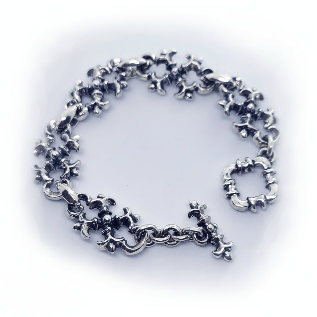 Sterling Silver Small Links Gothic Bracelet