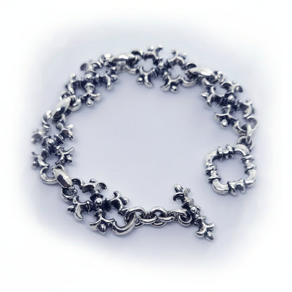 Sterling Silver Small Links Gothic Bracelet