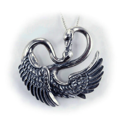 Swans Love Sterling Silver Pendant