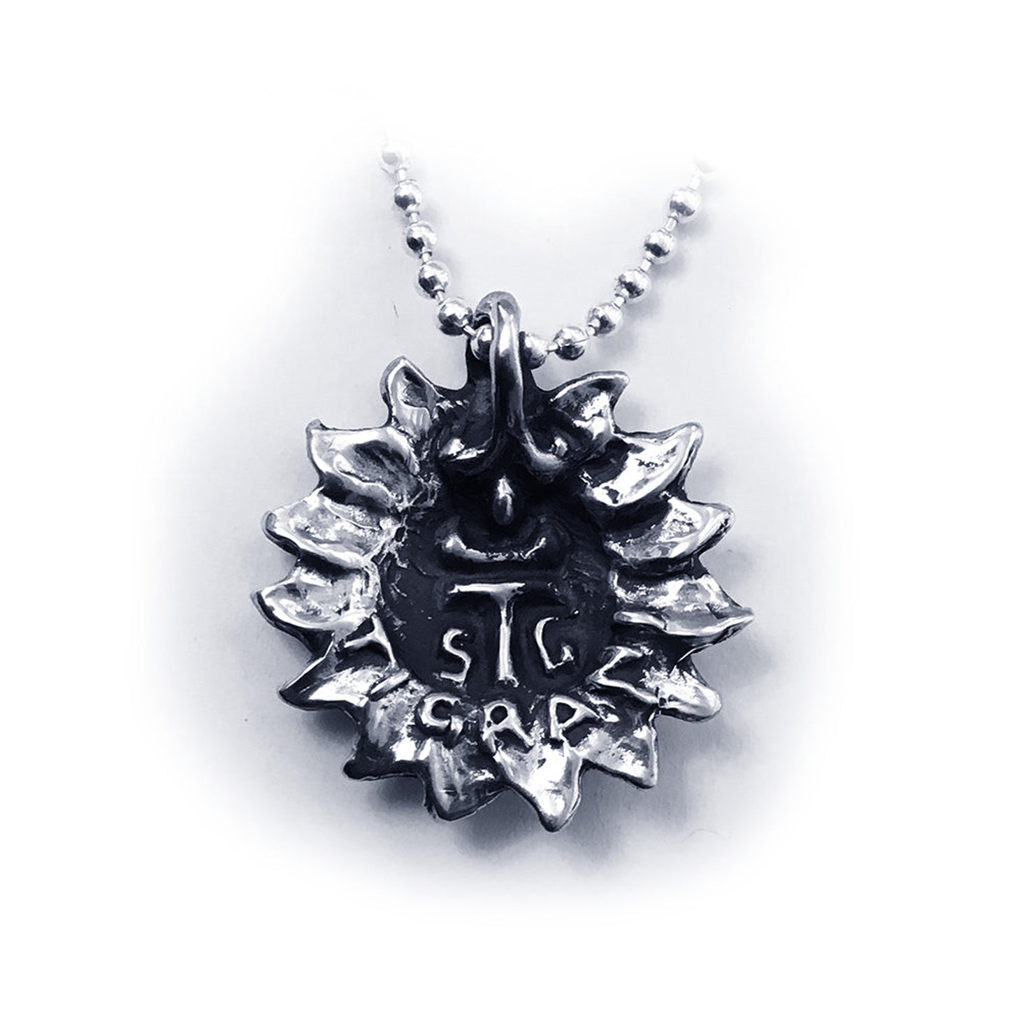 Sun with Moon Sterling Silver Pendant