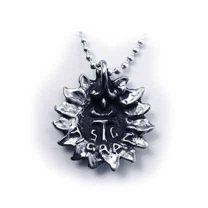 Sun with Moon Sterling Silver Pendant