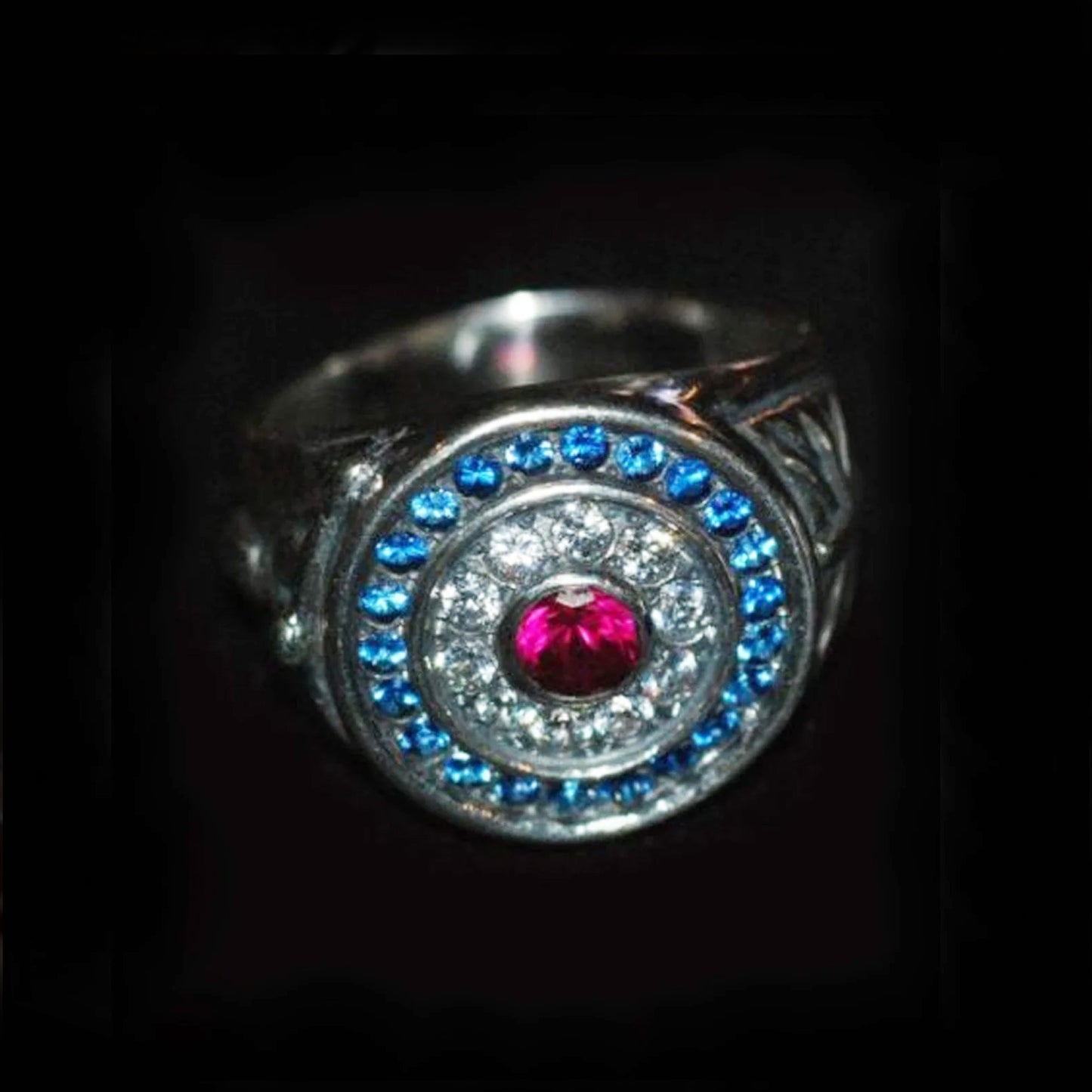 Target MOD Sterling Silver Ring with Three Color Stones