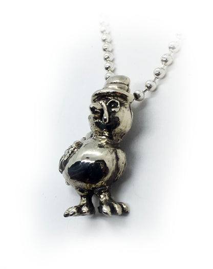 Thanksgiving Baby Turkey Silver Pendant