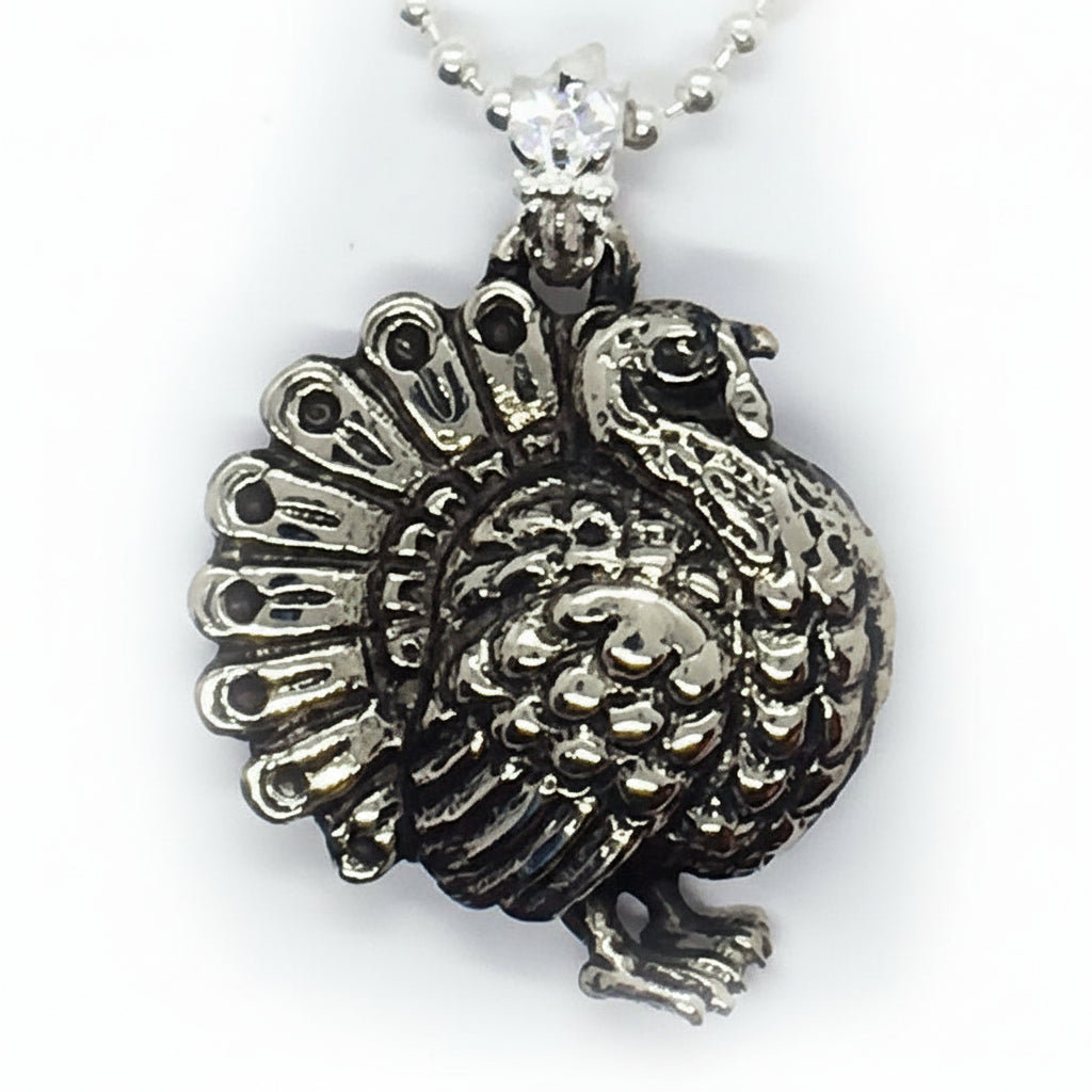 Thanksgiving Turkey Sterling Silver Pendant