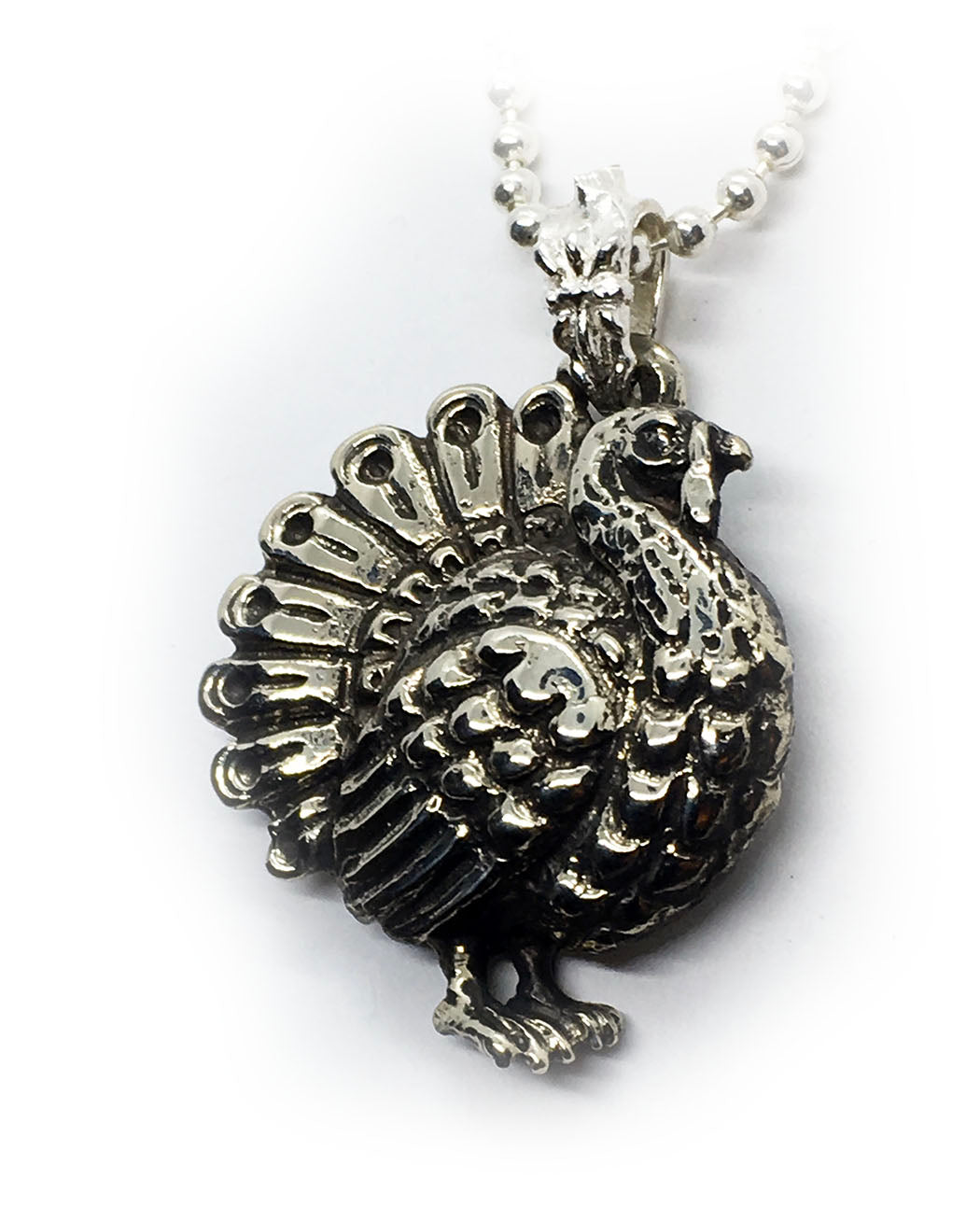 Thanksgiving Turkey Sterling Silver Pendant