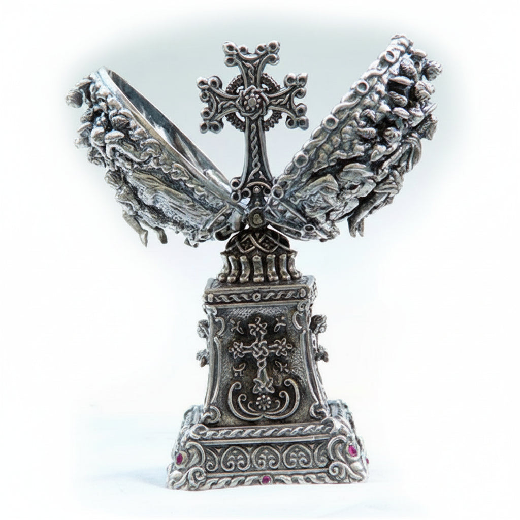 The Ascension of Jesus Sterling Silver Egg