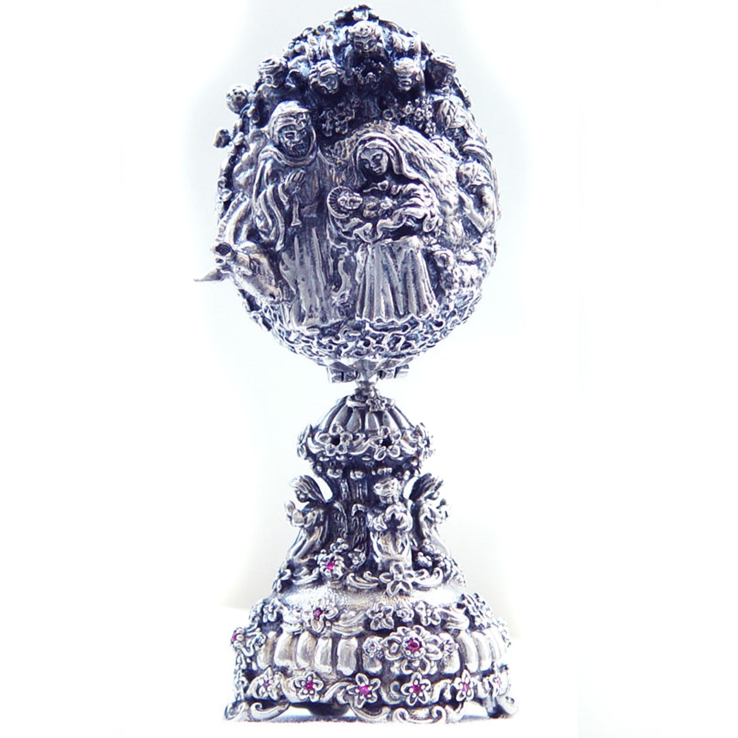 The Birth of Jesus Sterling Silver Egg