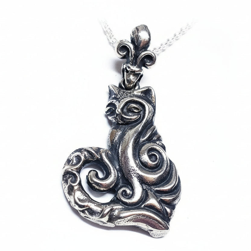 The Tribal Cat sterling Silver Pendant