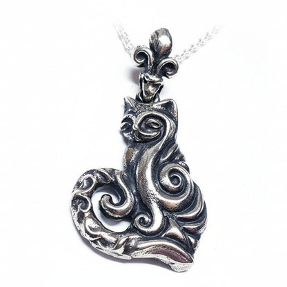 The Tribal Cat sterling Silver Pendant