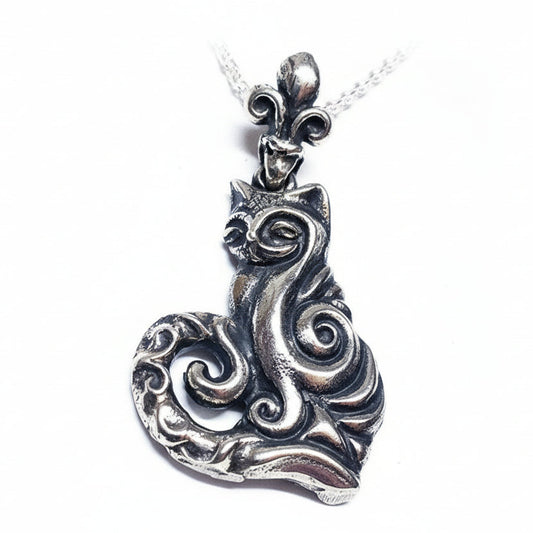 The Tribal Cat sterling Silver Pendant