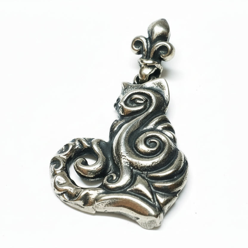 The Tribal Cat sterling Silver Pendant