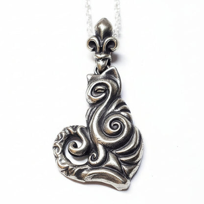 The Tribal Cat sterling Silver Pendant