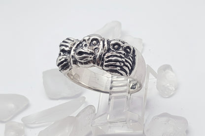 Three Wise Monkeys Silver Ring