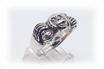 Three Wise Monkeys Silver Ring