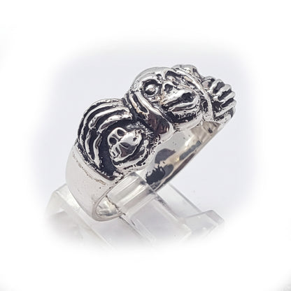 Three Wise Monkeys Silver Ring