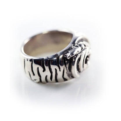 Tiger Head Sterling Silver Ring