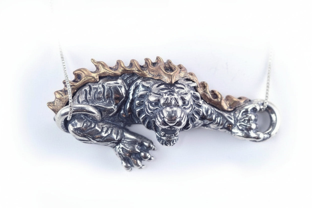 Tiger Sterling Silver Bronze necklace