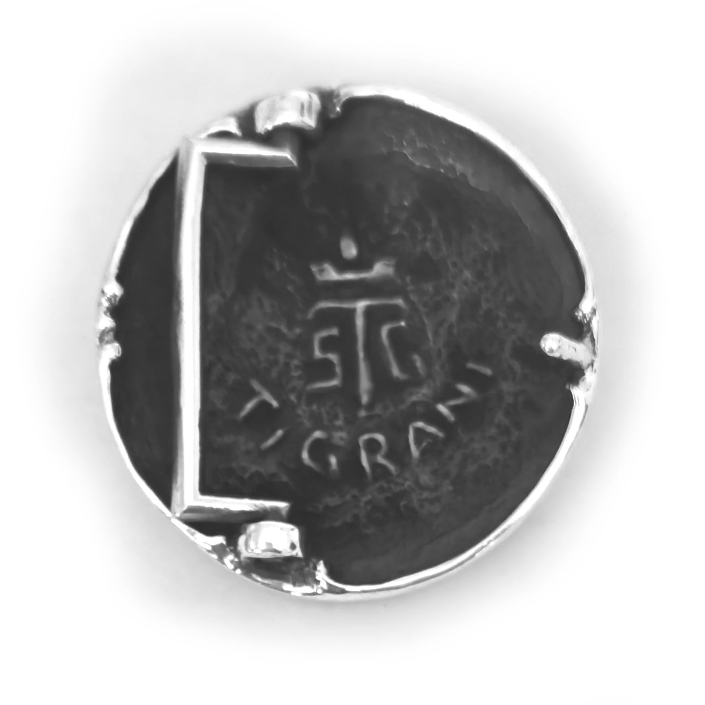 Tiger Angry Head Sterling Silver Round Belt Buckle