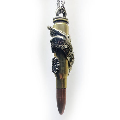 Tiger Year Zodiac Love Bullet Sterling Silver Pendant