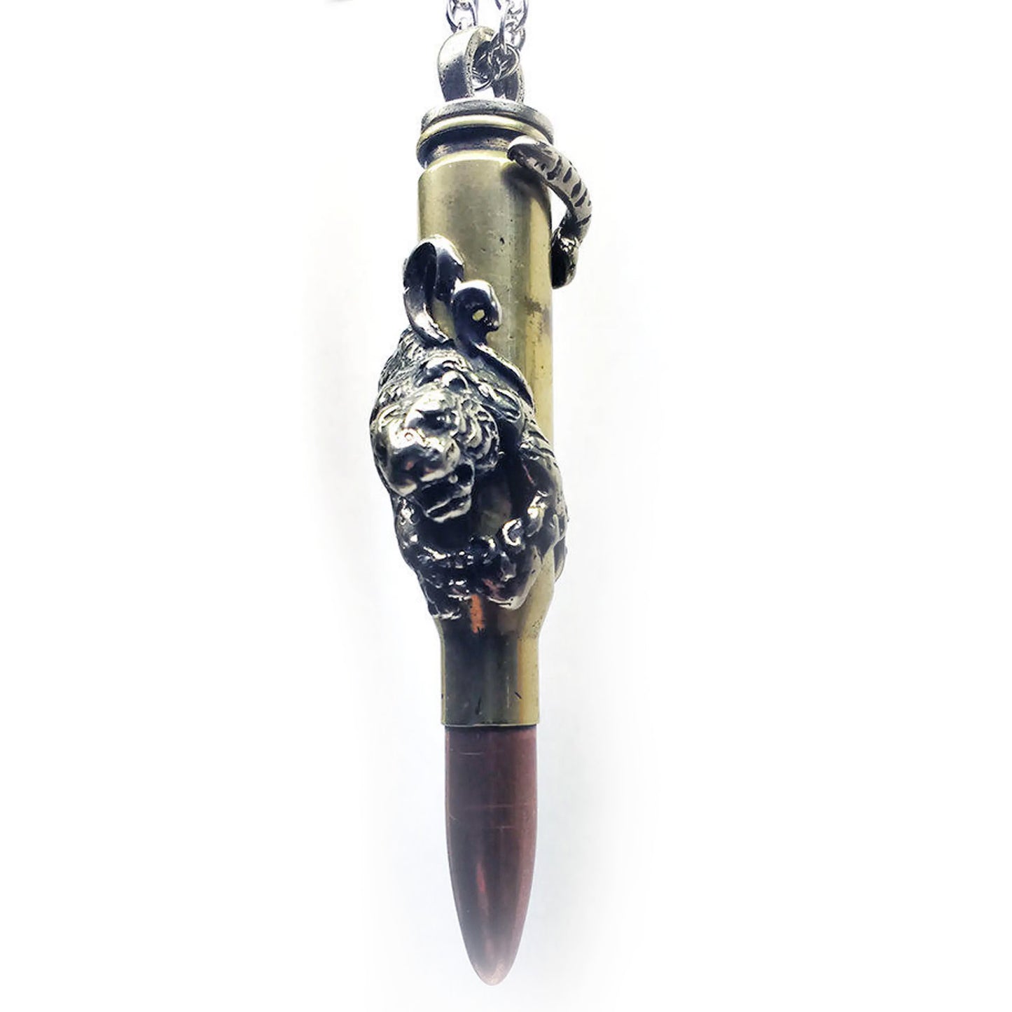 Tiger Year Zodiac Love Bullet Sterling Silver Pendant