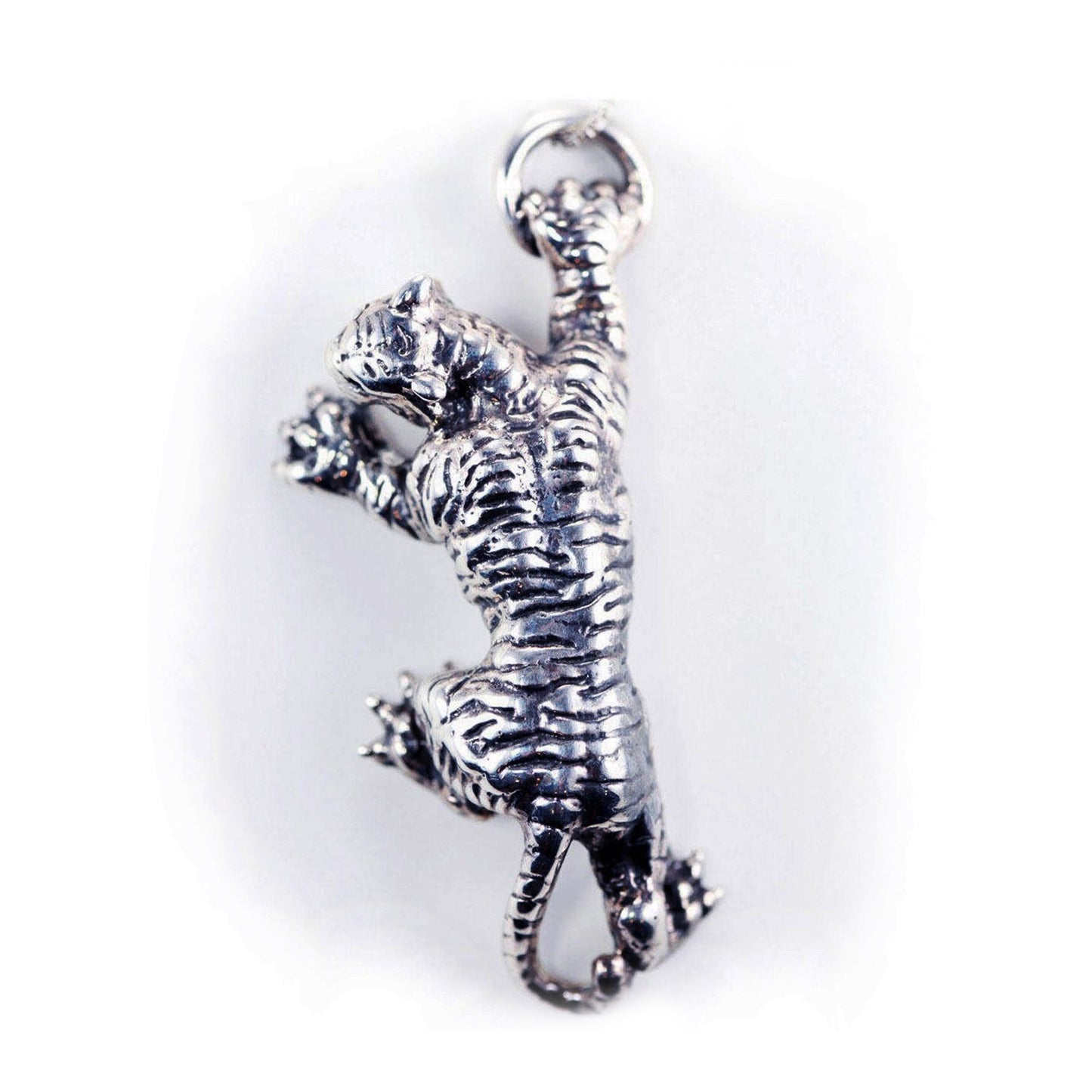Tiger climbing Sterling Silver Pendant
