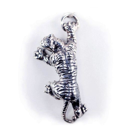 Tiger climbing Sterling Silver Pendant