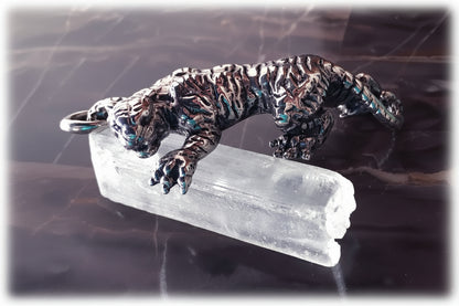 Tiger climbing Sterling Silver Pendant
