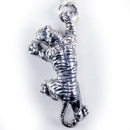 Tiger climbing Sterling Silver Pendant