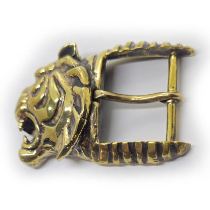Tiger Angry Head Brass Belt Buckle