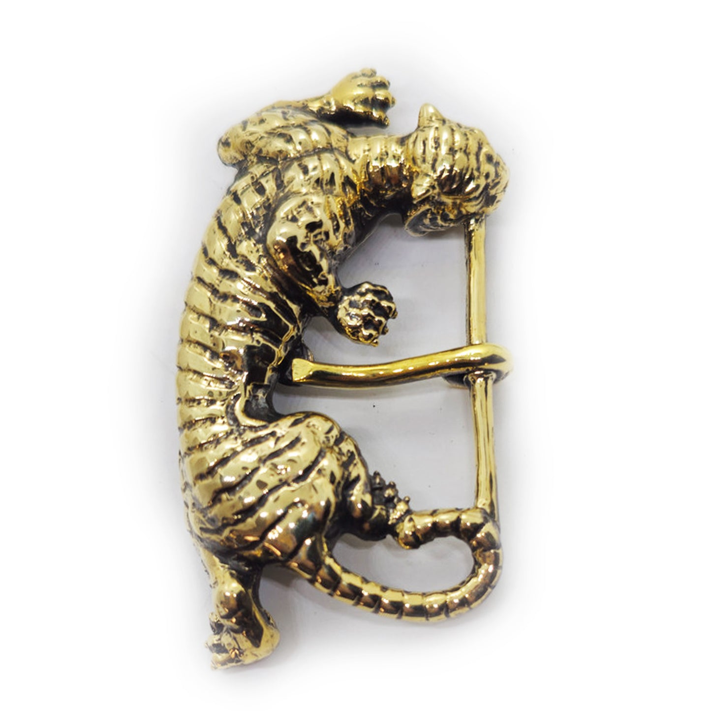 Tiger Hunting Brass belt Buckle