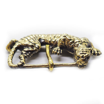 Tiger Hunting Brass belt Buckle