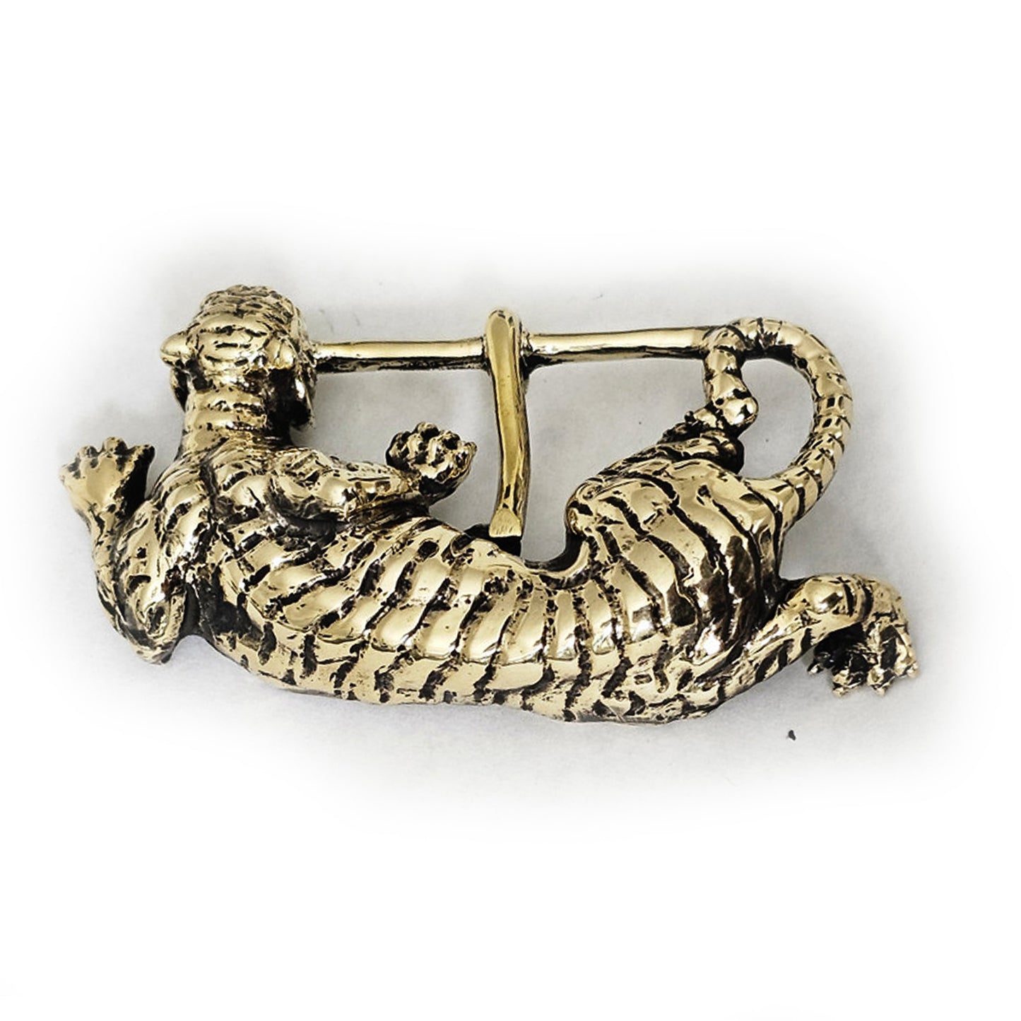 Tiger Hunting Brass belt Buckle