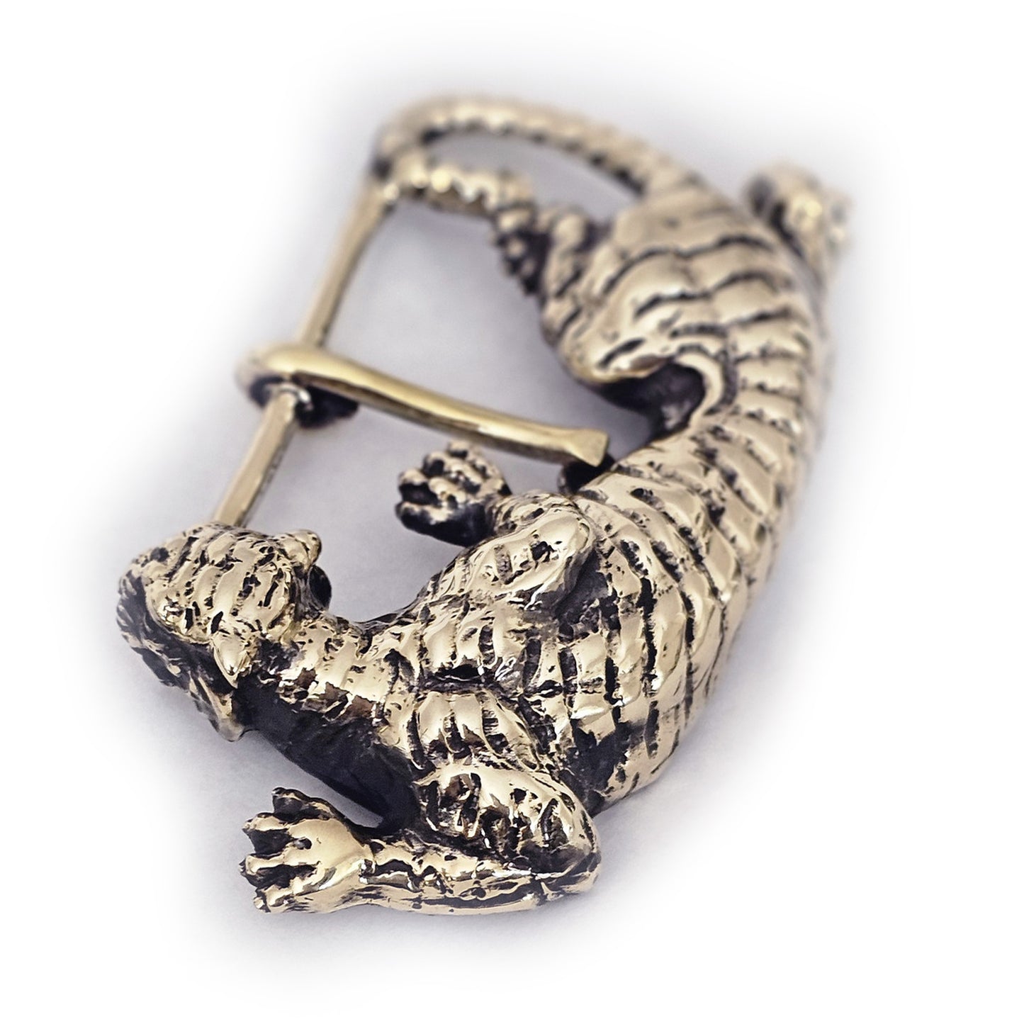 Tiger Hunting Brass belt Buckle